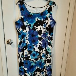 Studio I Blue and Black Floral Dress